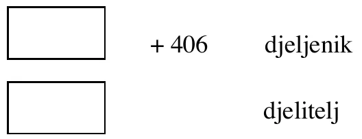 Shema djeljenika i djelitelja s razlikom 406.