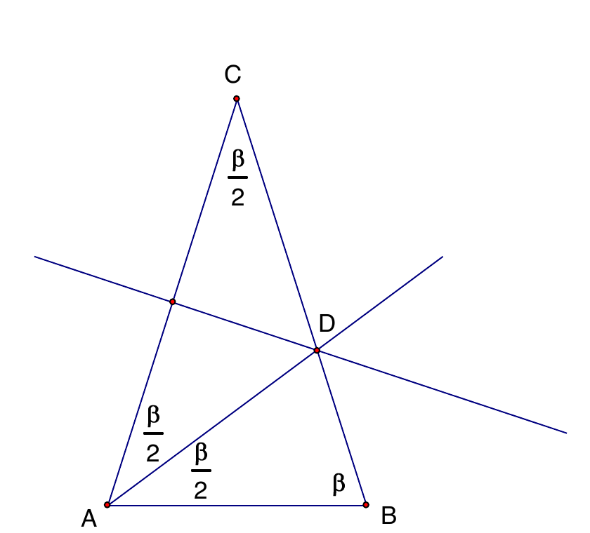Službena geometrijska skica trokuta ABC i točke D