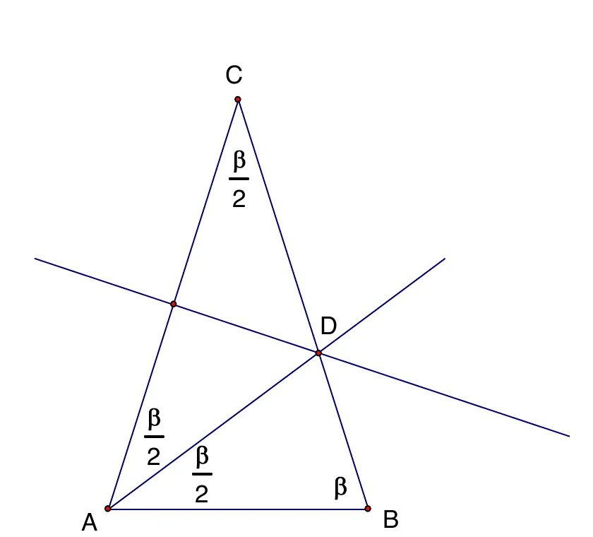 Službena geometrijska skica trokuta ABC i točke D