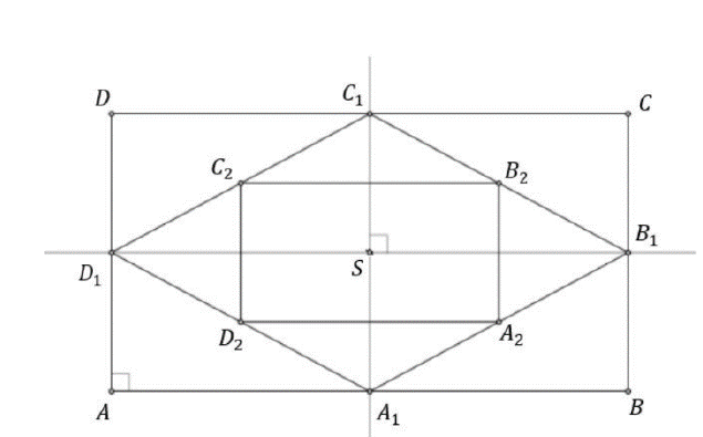 Pravokutnik ABCD, romb A1B1C1D1 i pravokutnik A2B2C2D2