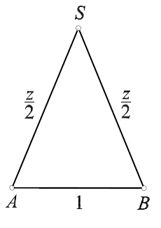 Trokut ASB sa stranicama SA=SB=z/2 i AB=1.
