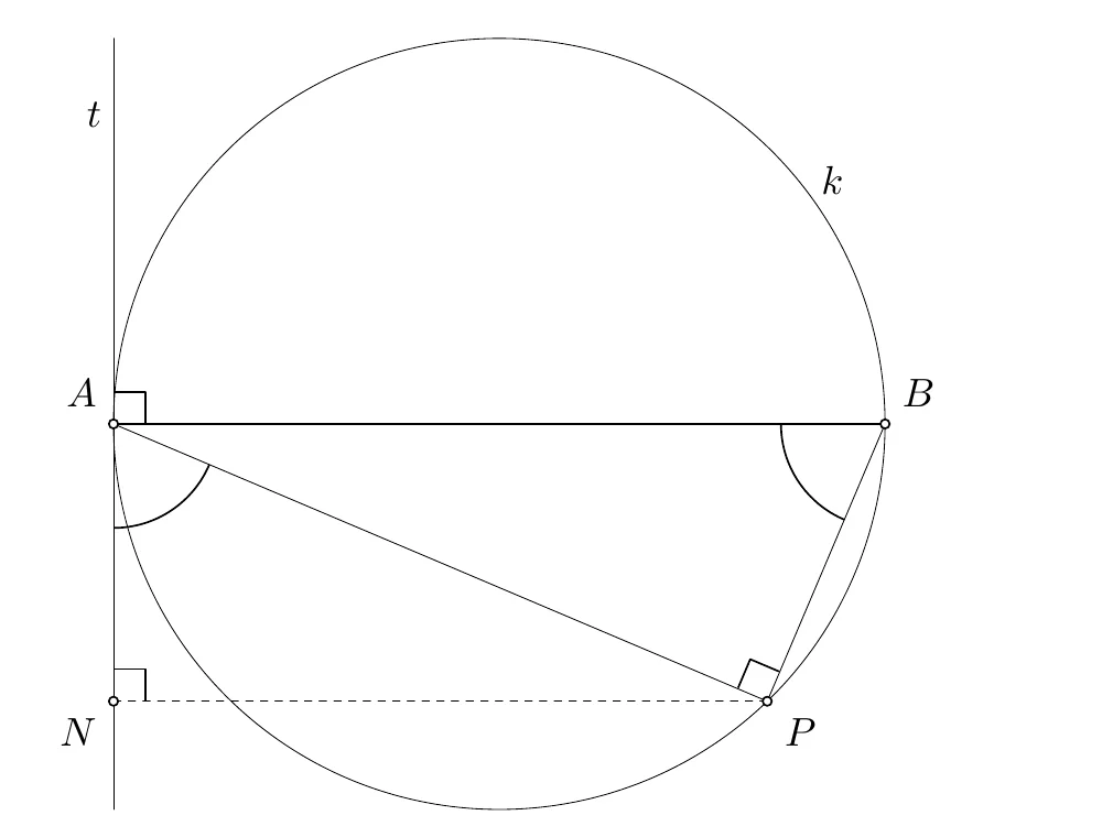 Kružnica s promjerom <span class=