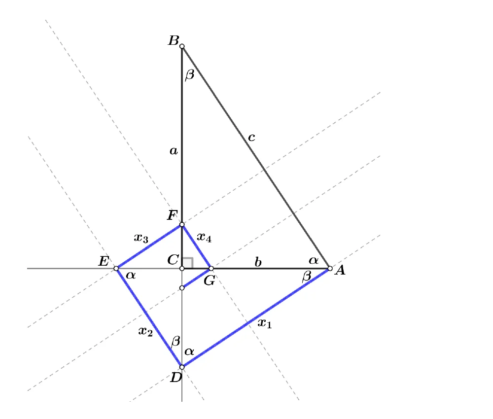 Geometrijski niz okomitih dužina