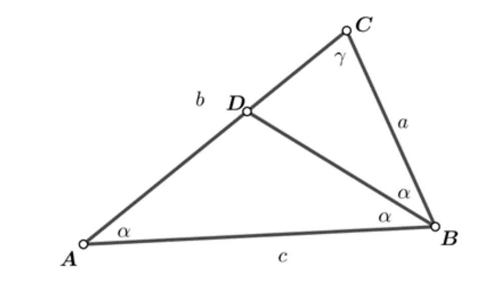 Trokut ABC s oznakama a, b i c
