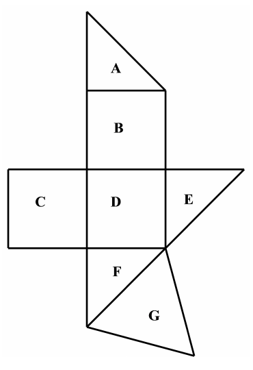 Mreža geometrijskog tijela s likovima A do G
