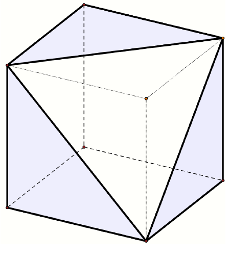 Geometrijsko tijelo dobiveno odsijecanjem pravilne trostrane piramide od kocke