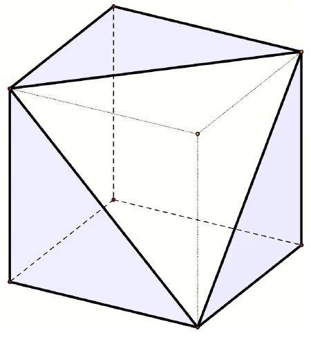 Geometrijsko tijelo dobiveno odsijecanjem pravilne trostrane piramide od kocke